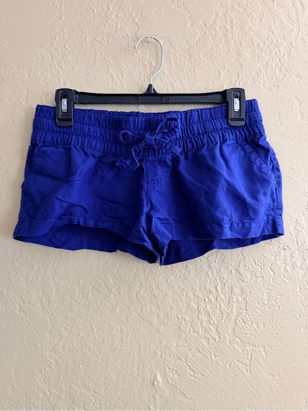 Mossimo Supply Co. Royal Blue Elastic Drawstring Linen Blend Shorts